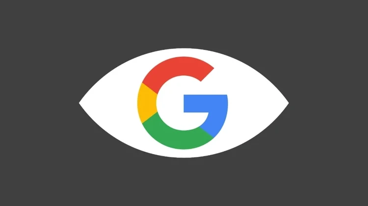 Logo do Google em uma elipse branca formando o que lembra um olho humano