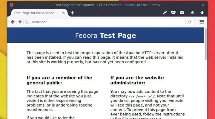 Captura de tela mostrando a página inicial do servidor Apache do navegador