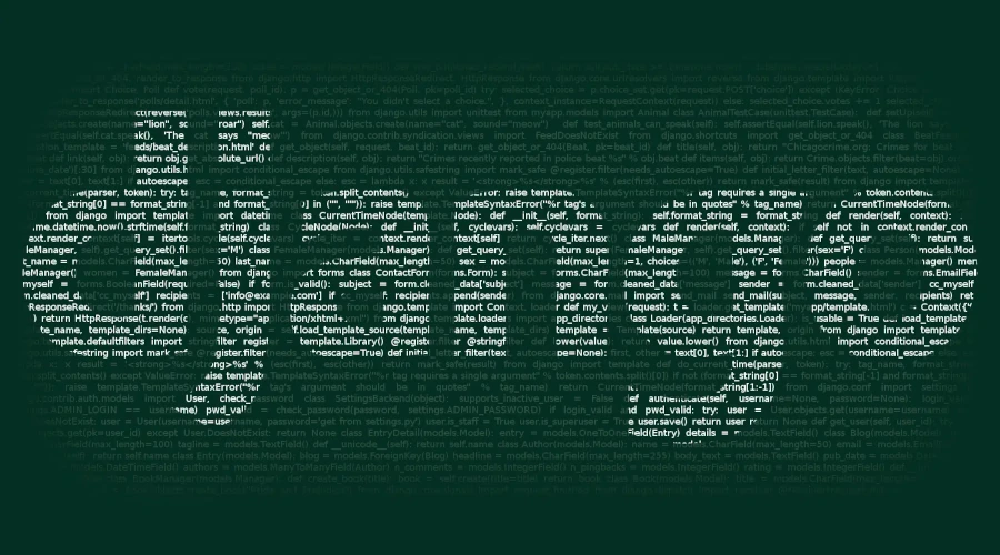 Logo do Django formada por um código em Python