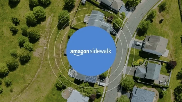 Imagem aérea mostra vizinhaça coberta por desde do Amazon Sidewalk