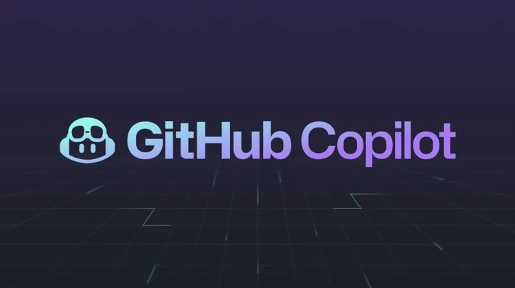 Logo do github copilot num fundo roxo