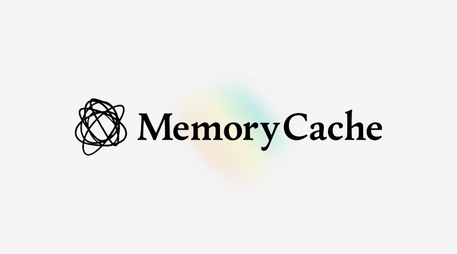 Logo do MemoryCache em um fundo cinza claro