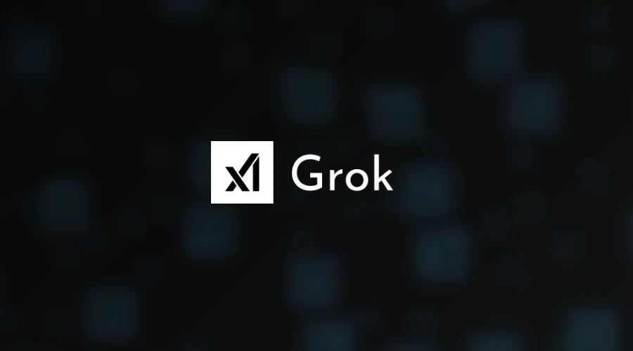 Logo do Grok em um fundo escuro cafona