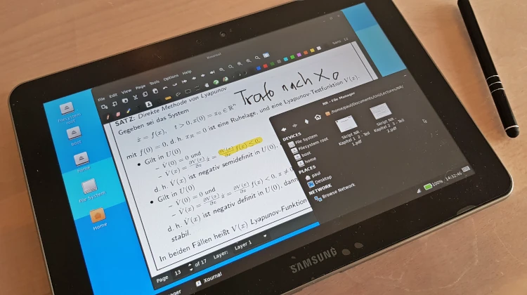 postmarketOS Linux rodando em um Samsung Galaxy Tab 10.1