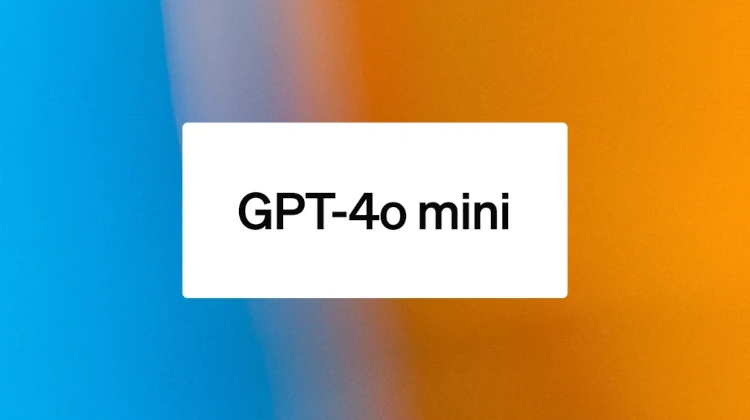 GPT-4o Mini escrito em um card branco em um fundo colorido de giz de cera