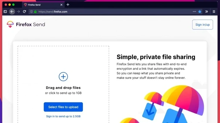 Mozilla lança Firefox Send, um serviço de compartilhamento de arquivos com criptografia