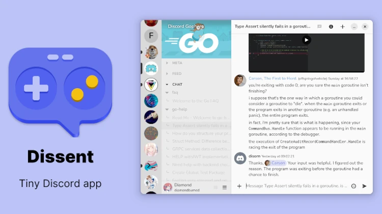 Dissent: um cliente de Discord nativo e leve para Linux